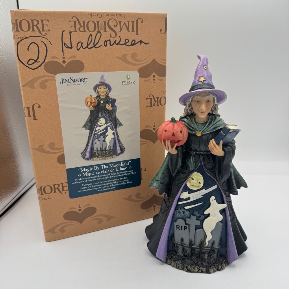Jim Shore Magic By The Moonlight Witch Figurine Halloween Heartwood Creek